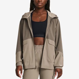 透气夹克外套1382699 女士宽松复古连帽长袖 新款 200 安德玛正品