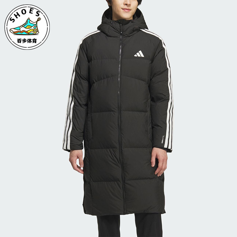 Adidas/阿迪达斯正品2025秋季款男士日常保暖连帽羽绒服KC2498