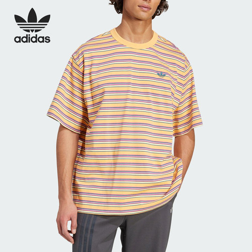 Adidas/阿迪达斯正品2025夏季三叶草男士针织透气短袖KB8356