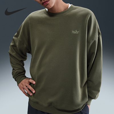 Nike/耐克正品Club男士运动复古宽松圆领柔软针织卫衣IB8360-222