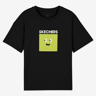 斯凯奇官方正品 Skechers 男女童休闲运动透气短袖 新款 T恤 2021春季