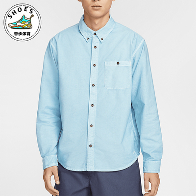 Nike/耐克正品2025春新款男士宽松经典运动翻领长袖HJ7271-422