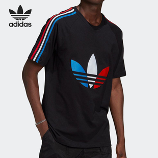 圆领LOGO印花休闲短袖 26夏三叶草男士 GQ8920 阿迪达斯正品 Adidas