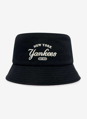 MLB正品新款男女同款字母印花运动旅行户外渔夫帽3AHTV013N-50BKS