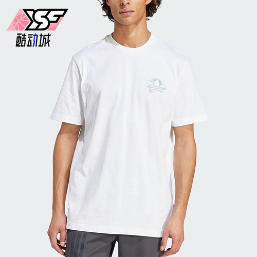 Adidas/阿迪达斯正品2025夏季三叶草男士经典印花休闲短袖KC4956