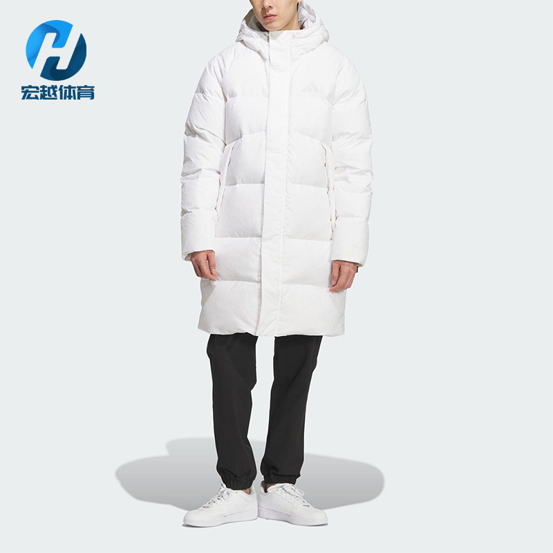 Adidas/阿迪达斯正品2025男女梭织运动休闲保暖长款羽绒服KQ5515