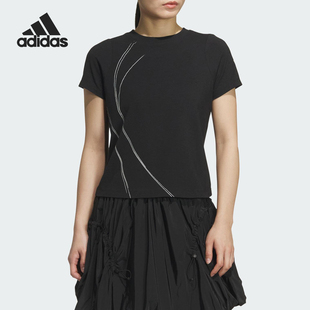 针织透气短袖 Adidas 女士休闲经典 2026夏季 KC2723 阿迪达斯正品