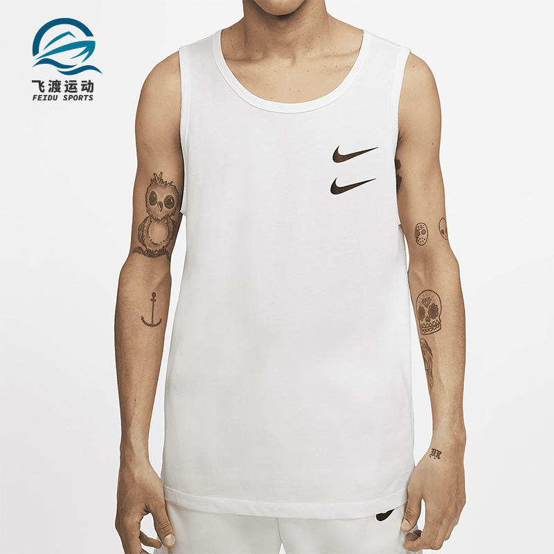 Nike/耐克正品2025男士休闲无袖印花圆领套头背心T恤CQ5293-100