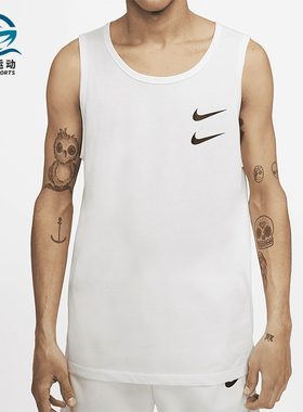 Nike/耐克正品2025男士休闲无袖印花圆领套头背心T恤CQ5293-100