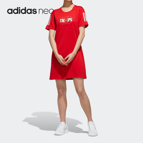 Adidas/阿迪达斯正品neo W GK DRESS 女子休闲运动连衣裙 GK1487