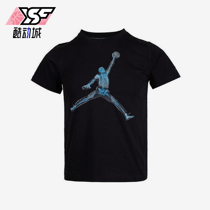Nike/耐克正品JORDAN大童日常立领套头印花休闲短袖IO2797-010