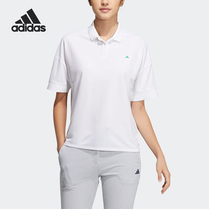 Adidas/阿迪达斯正品2023女子高尔夫运动短袖POLO衫HT0032