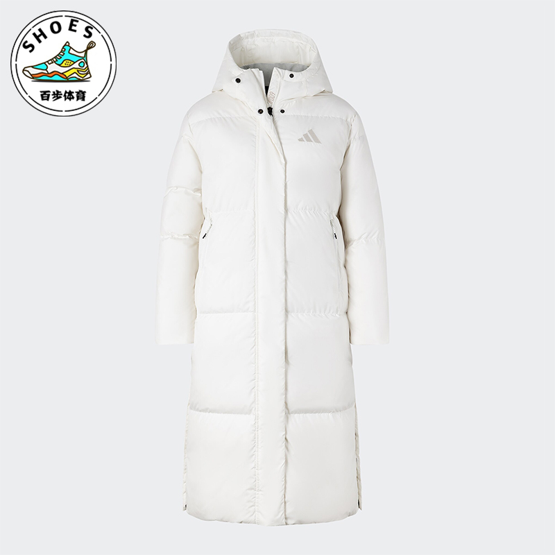 Adidas/阿迪达斯正品新款女士简约超轻保暖长款羽绒服JV6196