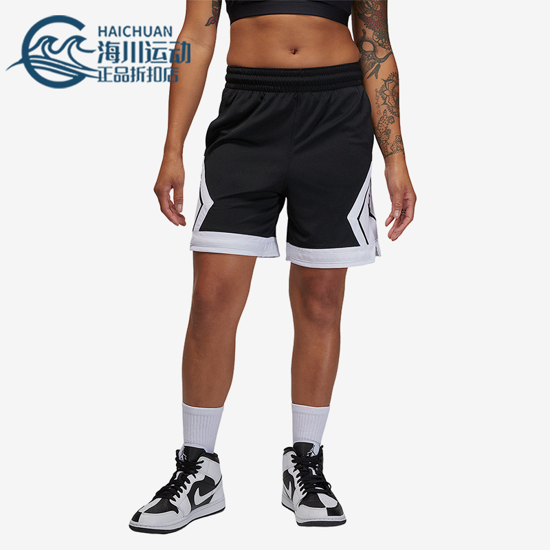 Nike/耐克正品JORDAN女士耐穿运动拼接透气篮球短裤FB4589-010