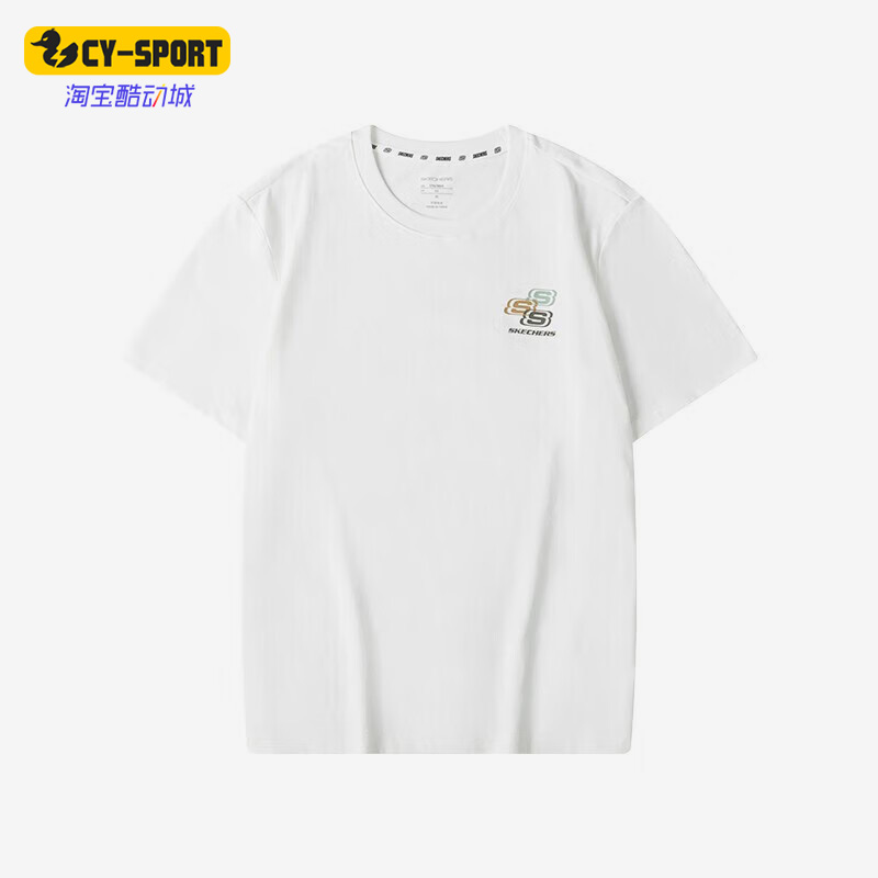 Skechers/斯凯奇正品新款男女简约时尚休闲透气运动短袖T恤