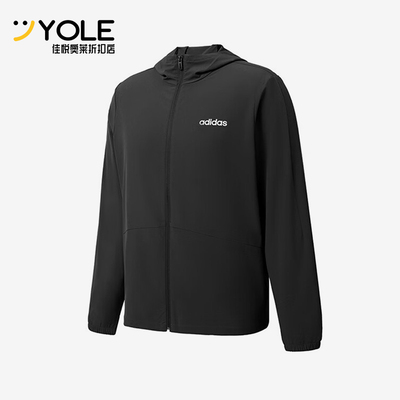 Adidas/阿迪达斯正品新款男女黑色纯色经典休闲夹克外套JN8451