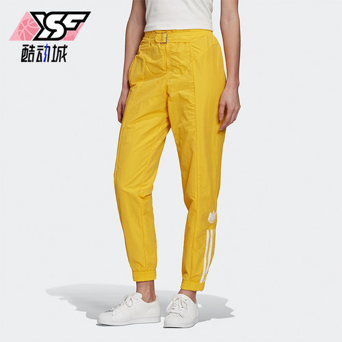 Adidas/阿迪达斯正品三叶草女士经典时尚高腰印花运动长裤GF0266