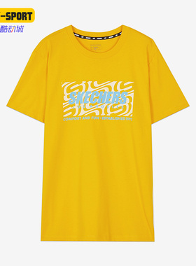 Skechers/斯凯奇正品休闲男子圆领运动跑步透气短袖L221M007-0065