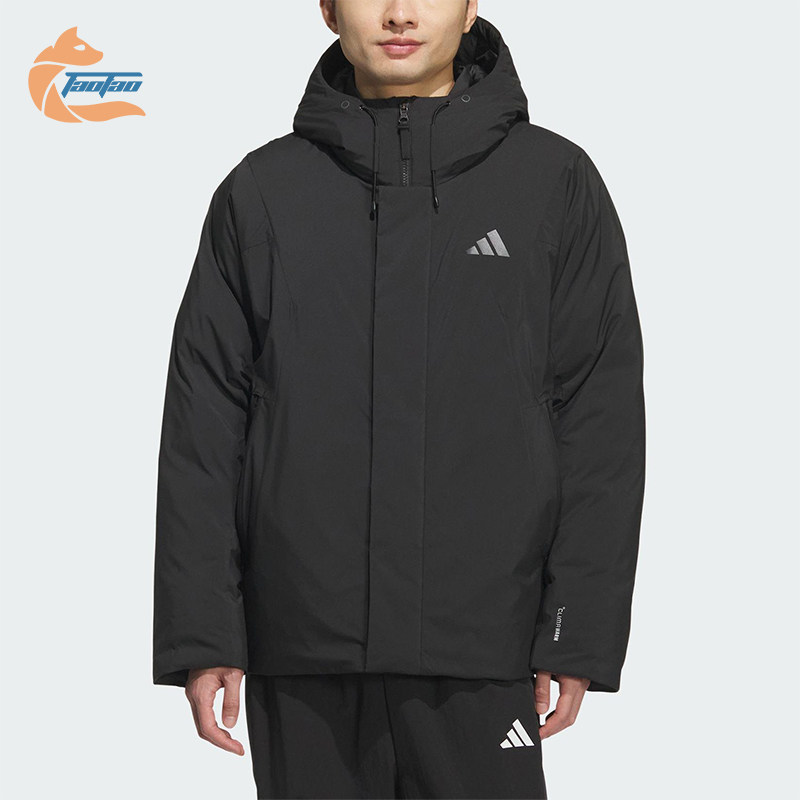Adidas/阿迪达斯正品2025秋季款男士日常保暖连帽羽绒服KC2509