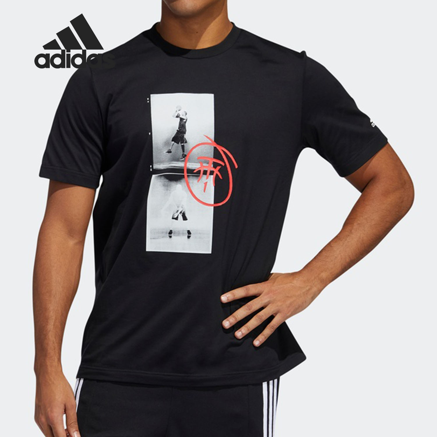Adidas/阿迪达斯正品 TMAC LOGO男子篮球运动短袖T恤 GE4108
