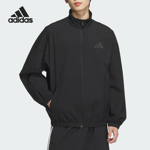 Adidas/阿迪达斯正品2025新款男士梭织立领夹克外套JZ8408