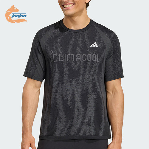 Adidas/阿迪达斯正品男士印花训练健身透气运动短袖T恤KG5329