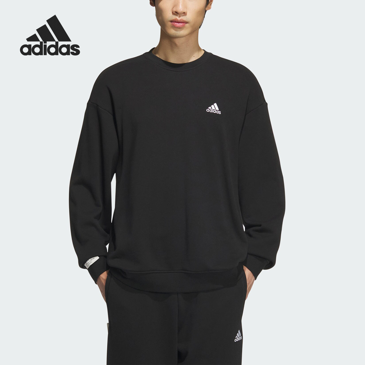 阿迪达斯男女运动宽松圆领卫衣