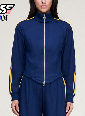 Adidas/阿迪达斯正品三叶草新款女蓝黄色经典出行夹克外套KD1485