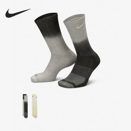 Nike/耐克正品秋季款男女针织透气经典运动袜两双装FQ1355-901