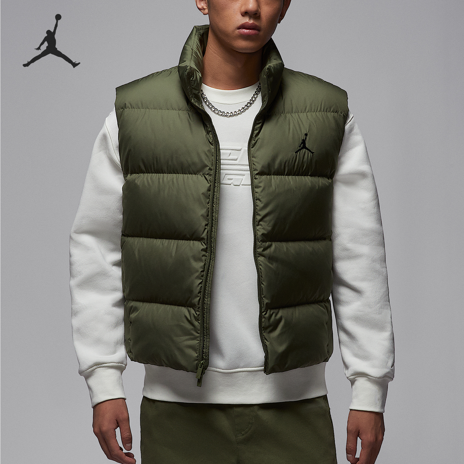 Nike/耐克正品JORDAN男士休闲立领保暖宽松羽绒马甲IF4262-222