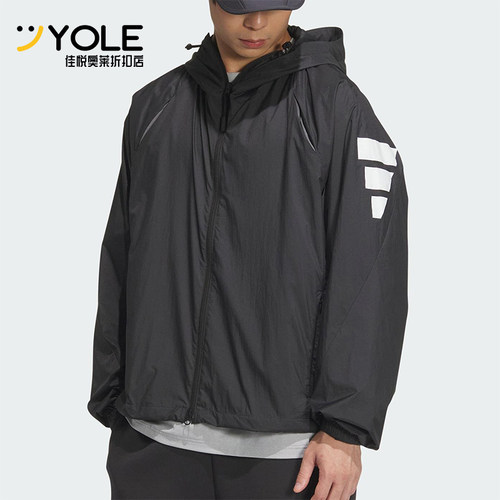 Adidas/阿迪达斯正品新款男士梭织休闲经典户外运动外套JM6234