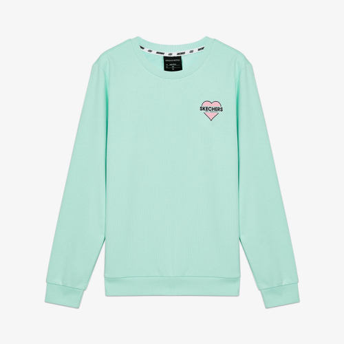Skechers/斯凯奇正品新款女子运动休闲透气圆领针织套头卫衣