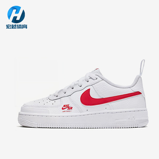 Nike/耐克空军一号AirForce1新款女白红色板鞋CZ4203-100