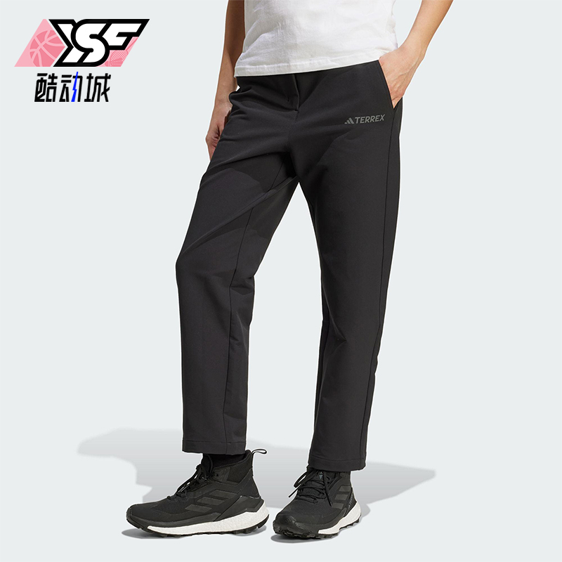 Adidas/阿迪达斯正品2025女士休闲户外透湿保暖软壳运动裤JV8749