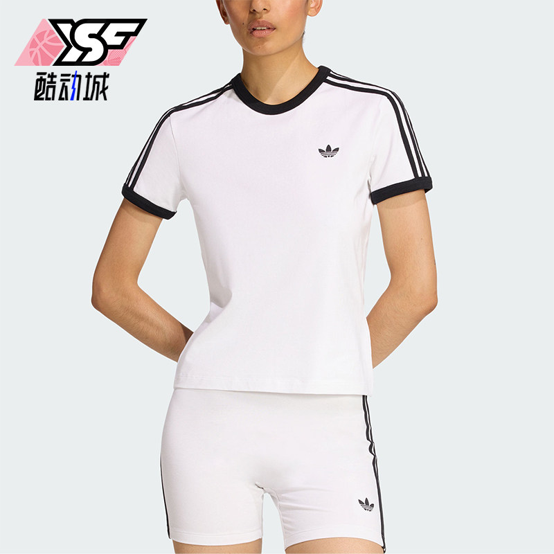 Adidas/阿迪达斯正品三叶草女士圆领经典套头透气修身短袖KD3683图片