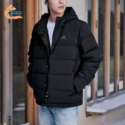 Adidas/阿迪达斯正品2025男士户外经典连帽运动保暖羽绒服KE5404