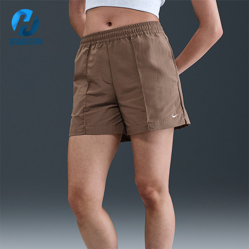 Nike/耐克正品纯色松紧腰三分休闲短裤新款经典女短裤FV6623-233