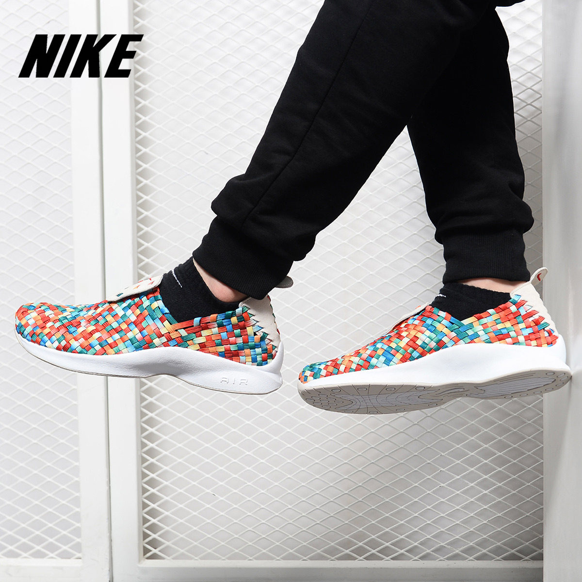 Nike/耐克正品AIR WOVEN PRM 男子彩虹编织潮流运动跑步鞋 898028