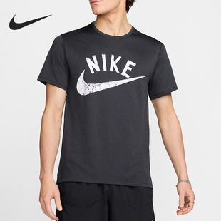 FV9900 Nike 圆领印花套头休闲日常跑步短袖 2025男士 010 耐克正品