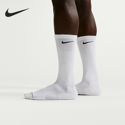 Nike/耐克正品新款男白黑色柔软贴合经典支撑长筒袜HQ8510-100
