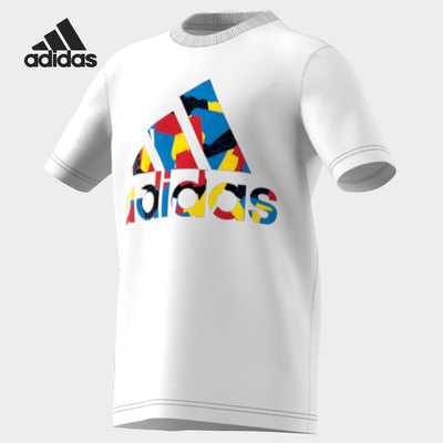 Adidas/阿迪达斯正品新款舒适大童装训练运动短袖T恤 GJ6493