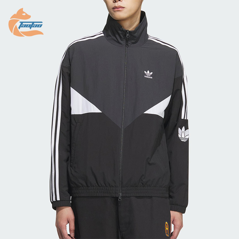 Adidas/阿迪达斯正品三叶草男女立领宽松经典梭织运动外套KC3114