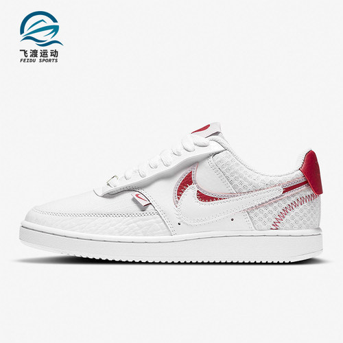 Nike/耐克正品CourtVision1双钩新款女经典白红色板鞋CI7827-100