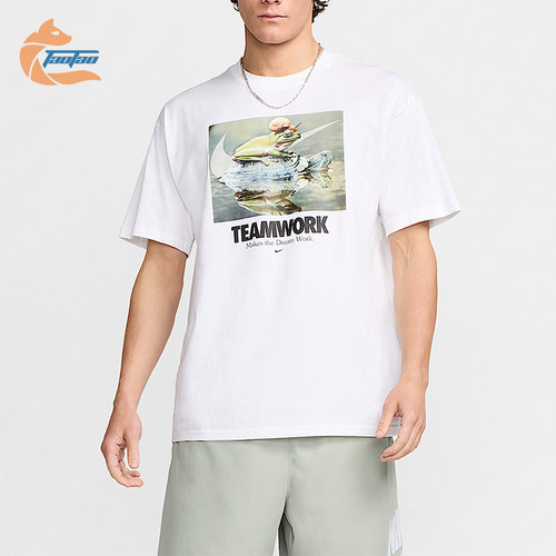 Nike/耐克正品夏季男士运动字母印花图案套头短袖T恤HF0002-100