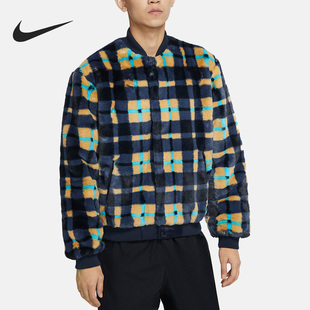 475 运动男子滑板运动毛绒格子休闲夹克CK7290 Nike 耐克正品