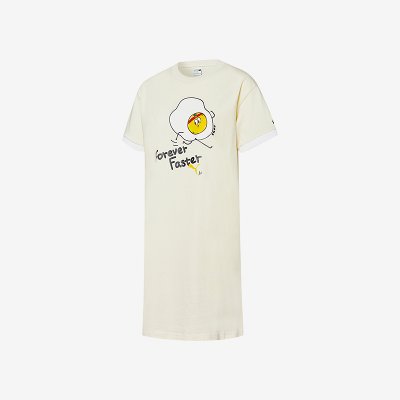 Puma/彪马正品时尚运动新款女士卡通印花圆领透气休闲短袖连衣裙