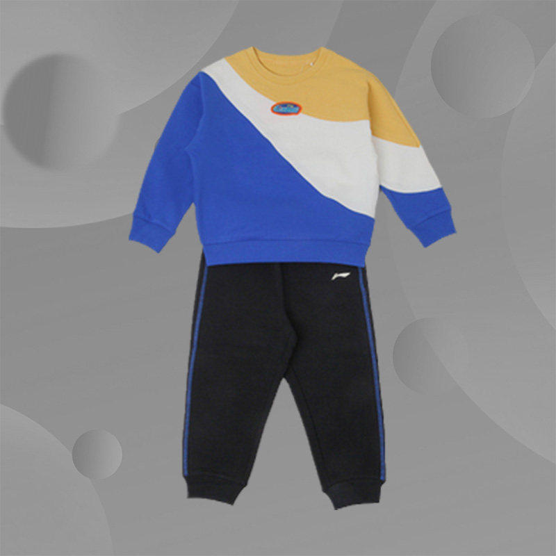 李宁运动生活系列男小童套头无帽卫衣套装年秋季新款YWER017