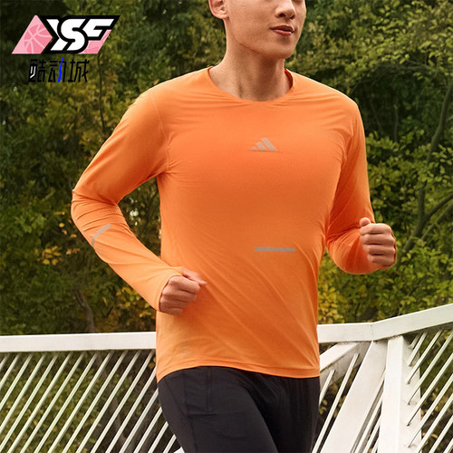 Adidas/阿迪达斯正品春秋男士透气跑步弹力修身训练长袖T恤KA2441