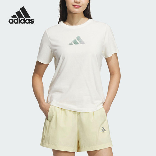 Adidas/阿迪达斯正品2025夏款女士透气户外健身运动T恤JM8803