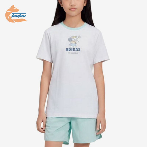 Adidas/阿迪达斯正品圆领套头短袖新款儿童轻盈短袖T恤KH0245
